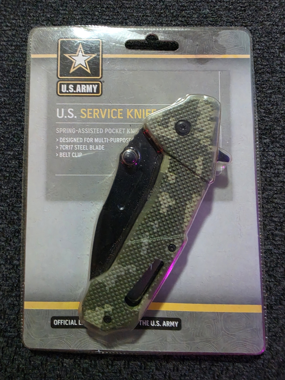 U.S. Army Camo Green Spring-Assisted Pocket Knife
